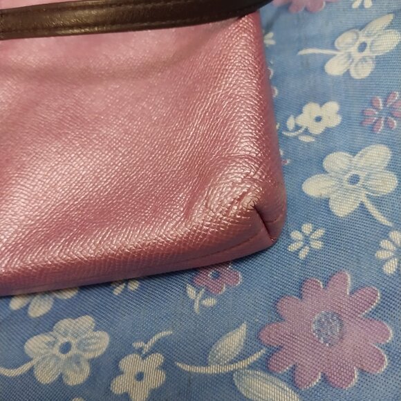 3259 Small Pink Shimmer Coach Crossbody Bag / Matching Card Carrier. - Picture 6 of 14